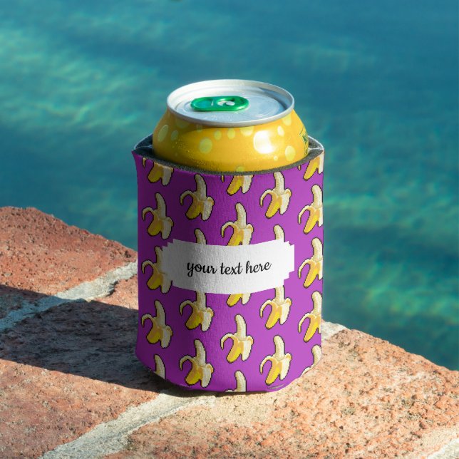 Pixel Art bereit zum Essen gelber Banane Muster Dosenkühler (In Situ Pool)