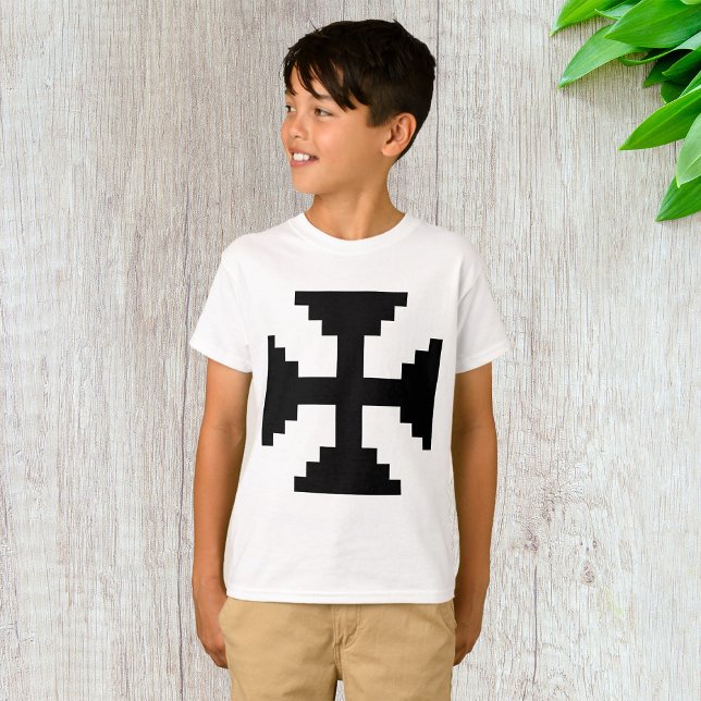 Pixel Art Black Cross Symbol T-Shirt (Von Creator hochgeladen)