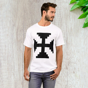 Pixel Art Black Cross Symbol T-Shirt