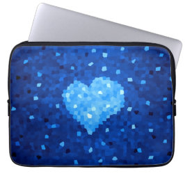 Pixel Art Blue Heart Retro Gamer Liebe Laptopschutzhülle