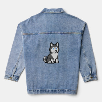 Pixel Art Curious Husky T-shirt - Adorable Rétro D