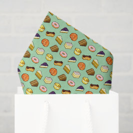 Pixel Art Delicious Cakes Pattiserie Muster Seidenpapier
