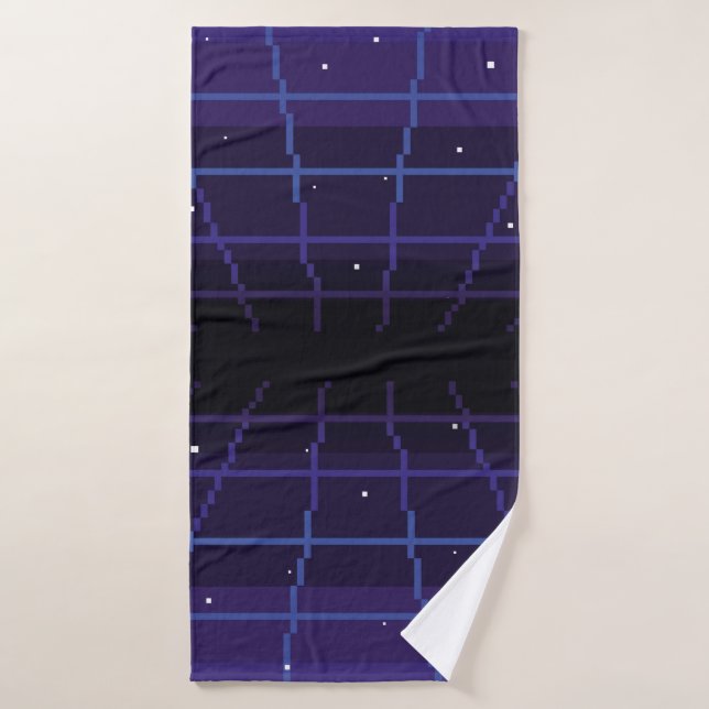 pixel art des années 80 Retro sci-Fi arrière - pla (Serviette de bain)