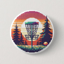 Pixel Art Disk Golf Course Button