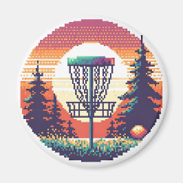 Pixel Art Disk Golf Course Magnet