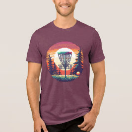 Pixel Art Disk Golf Course Tri-Blend Shirt