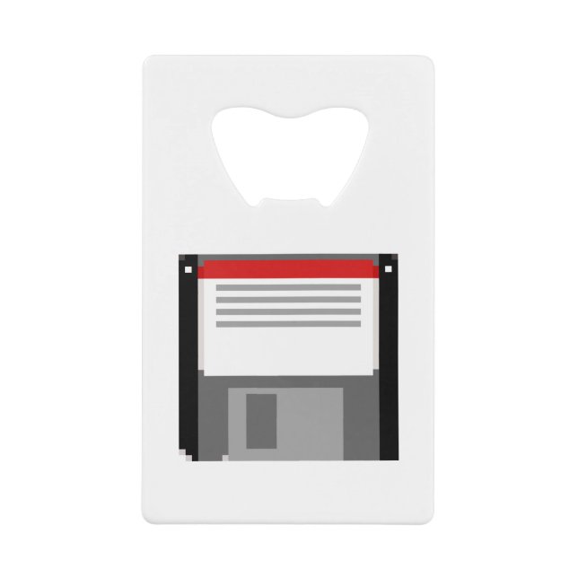 Pixel-art-Diskette Geldbeutel Flaschenöffner (Vorderseite)