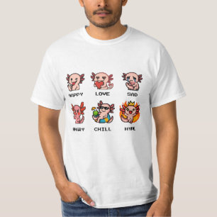 Pixel Art Emotionen Axolotl T - Shirt Collection