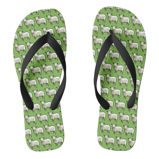 Pixel Art Flock Sheep Muster Flip Flops (Fußbett)