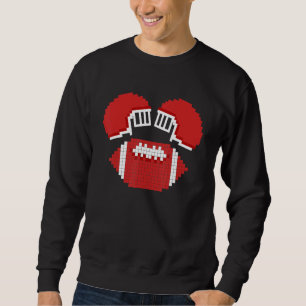 Pixel Art Football mit Helmet Football Hobby Sport Sweatshirt