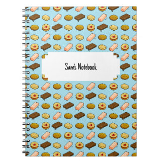 Pixel Art Geschmackhaftes Cookie Biscuit Muster Notizblock