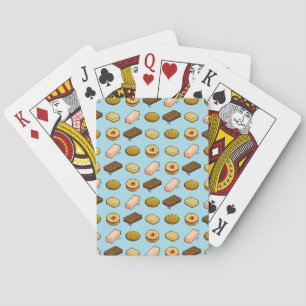 Pixel Art Geschmackhaftes Cookie Biscuit Muster Spielkarten
