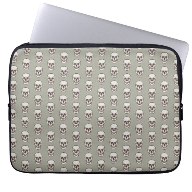 Pixel Art Gothic Spooky Skull Muster Laptopschutzhülle (Vorderseite)