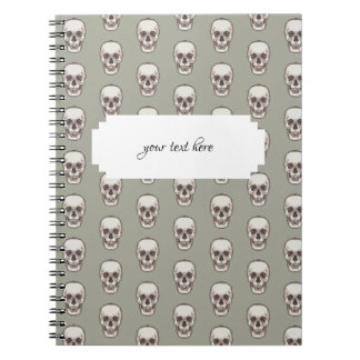 Pixel Art Gothic Spooky Skull Muster Notizblock