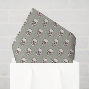 Pixel Art Gothic Spooky Skull Muster Seidenpapier