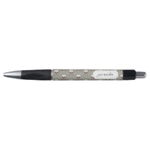 Pixel Art gothique Éffrayant crâne Motif stylo
