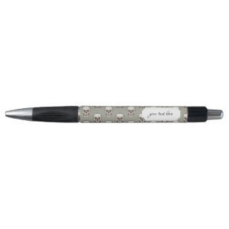Pixel Art gothique Éffrayant crâne Motif stylo