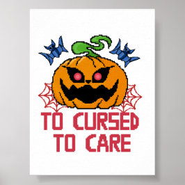 Pixel Art Halloween Pumpkins, Skulls und Fleets Poster