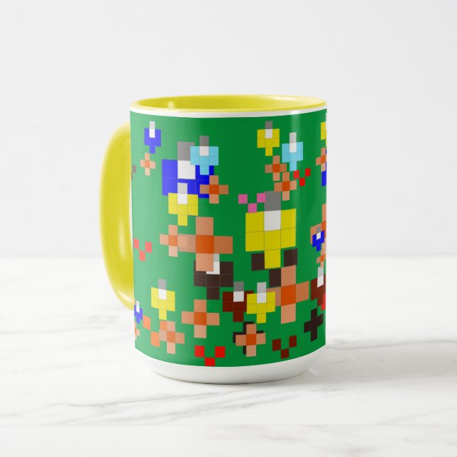 Pixel Art Impressionismus - Sommer Tassen (Vorderseite Links)