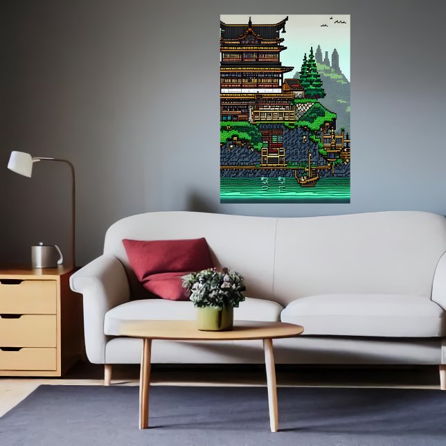 Pixel Art, Japanesstadt | AI Art Poster (Von Creator hochgeladen)