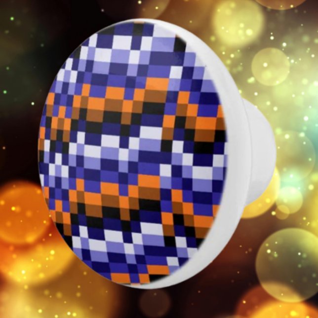 Pixel Art Keramik Knob - Blues, Orange & Earth Keramikknauf (Von Creator hochgeladen)