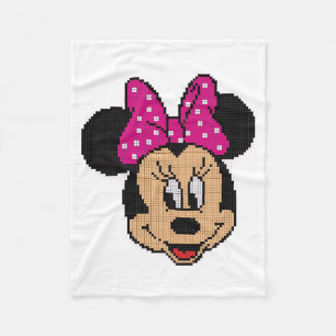 Pixel Art Maus mit rosa Schleife Fleece Decke