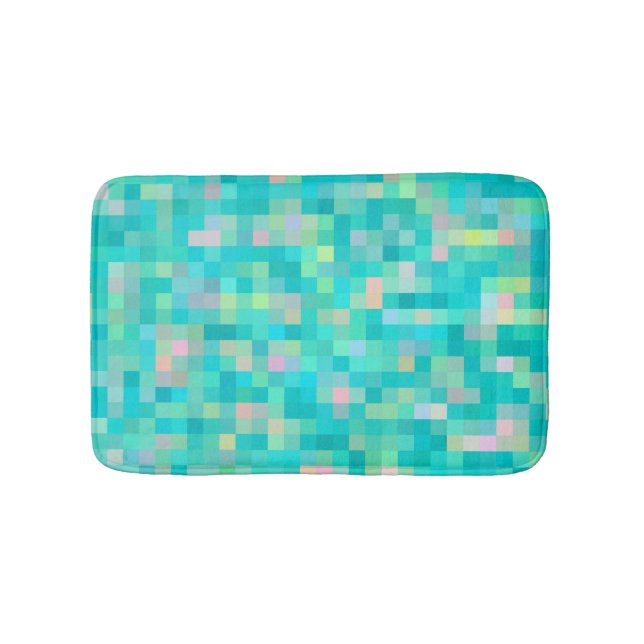 Pixel Art Multicolor Muster Badematte (Vorderseite)