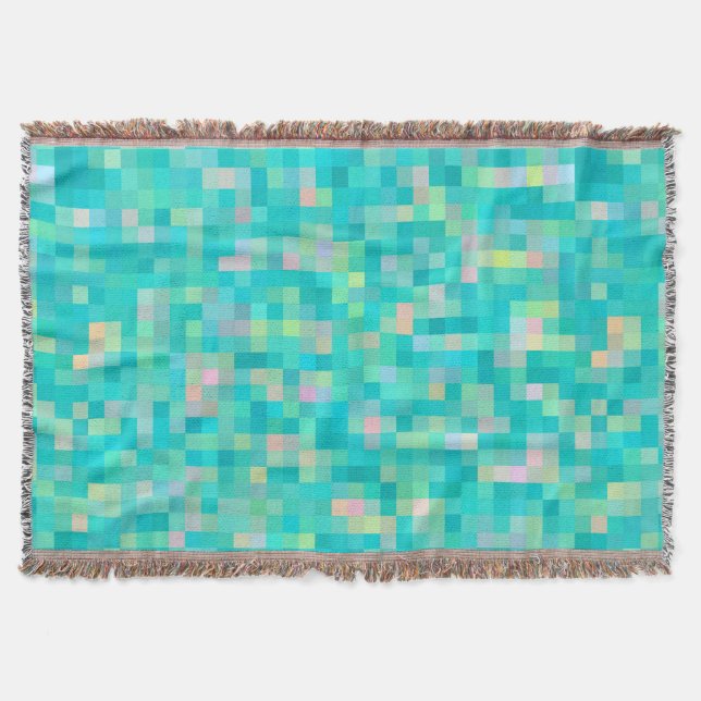 Pixel Art Multicolor Muster Decke (Vorderseite)