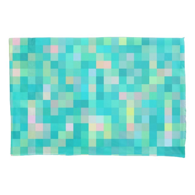Pixel Art Multicolor Muster Kissenbezug (Vorderseite)