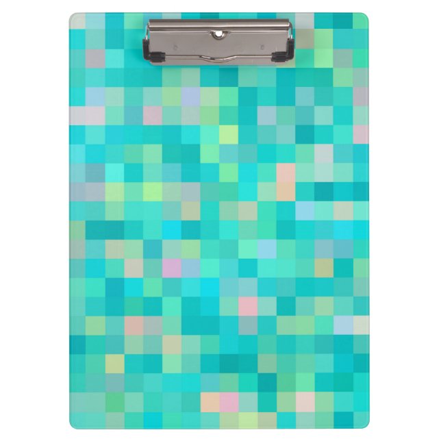 Pixel Art Multicolor Muster Klemmbrett (Vorderseite)