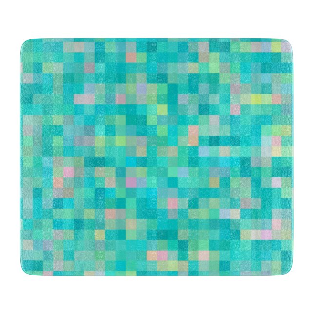 Pixel Art Multicolor Muster Schneidebrett (Vorderseite)
