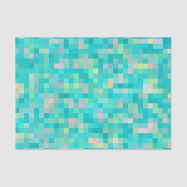 Pixel Art Multicolor Muster Seidenpapier (Vorderseite)