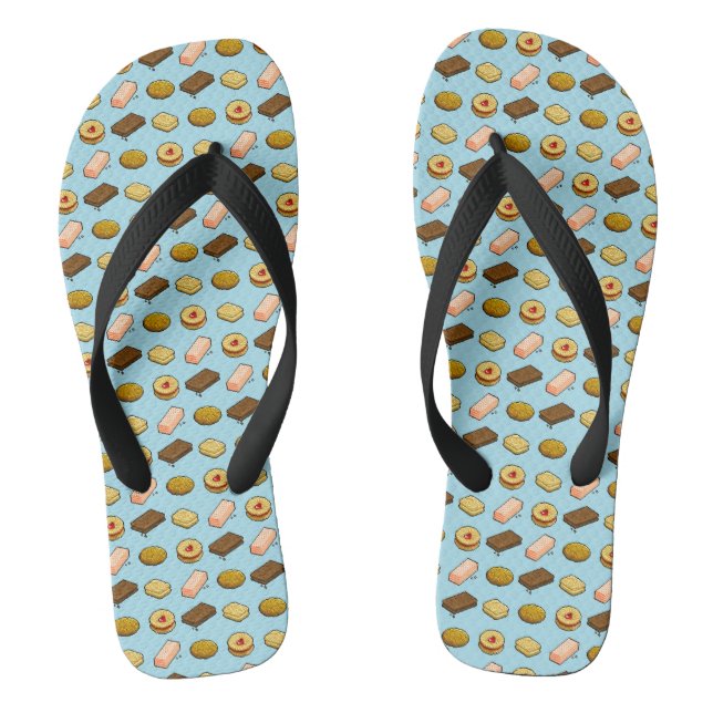 Pixel Art Muster Geschmackvolle Cookie Biscuit Flip Flops (Fußbett)