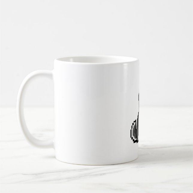 Pixel Art neugierige Husky-Tasse - Adorable Retro  Kaffeetasse (Links)