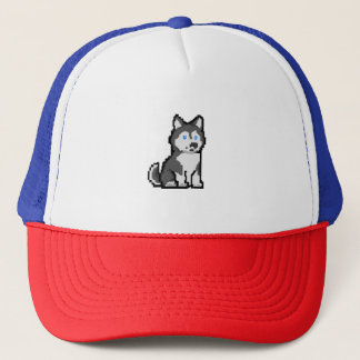 Pixel Art neugieriger Husky-T - Shirt - Adorable R Truckerkappe