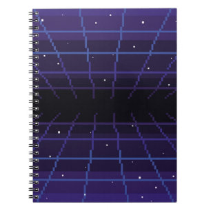 pixel art of 80s Retro sci-Fi background. Pixel ar Notizblock