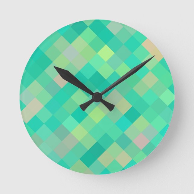 Pixel Art Pattern Runde Wanduhr (Vorderseite)