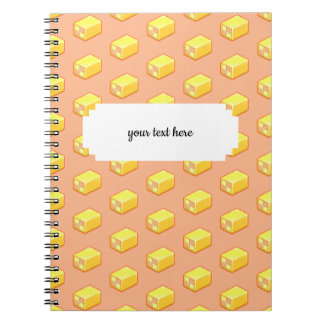 Pixel Art Pink & Yellow Battenberg Cake Muster Notizblock