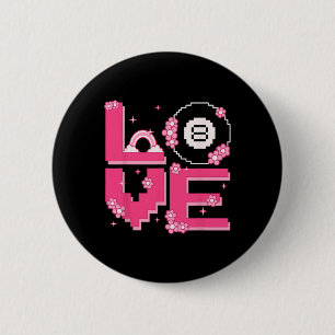 Pixel Art Retro 60er 70er Style Hippie Outfit Lieb Button