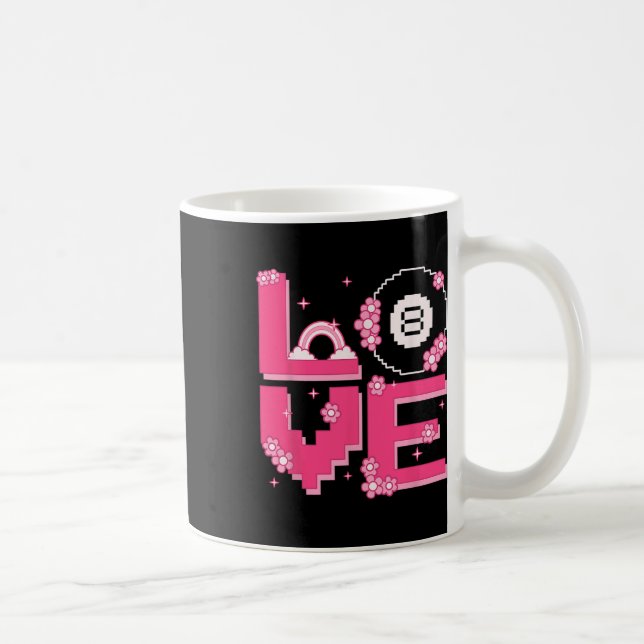 Pixel Art Retro 60er 70er Style Hippie Outfit Lieb Kaffeetasse (Rechts)