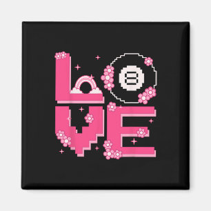 Pixel Art Retro 60er 70er Style Hippie Outfit Lieb Magnet