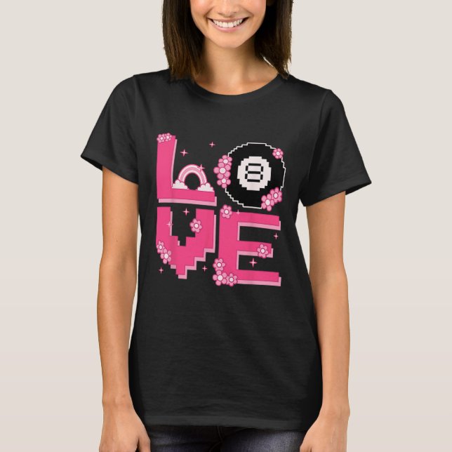 Pixel Art Retro 60er 70er Style Hippie Outfit Lieb T-Shirt (Vorderseite)