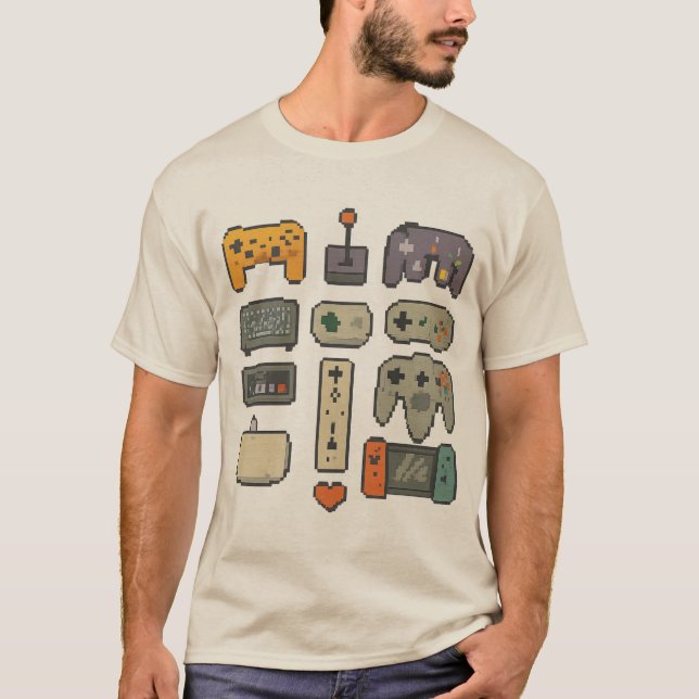 Pixel-Art – Retro- und moderne Spielcontroller (Üb T-Shirt (Vorderseite)