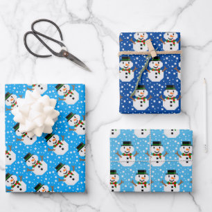 Pixel Art SCHNEEMANN Geschenkpapier Set