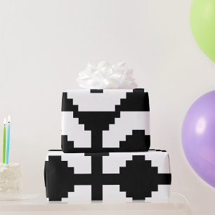 Pixel-Art Schwarz Kreuz Symbol  Geschenkpapier