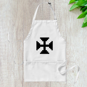 Pixel-Art Schwarz Kreuz Symbol  Schürze