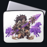 Pixel Art Shaman Warrior with Spirit Wolves Fantas Laptopschutzhülle<br><div class="desc">Discover a powerful fusion of retro gaming aesthetics and dark fantasy storytelling with this Pixel Art Shaman Warrior design by AmazingEG. This artwork showcases a fierce tribal warrior empowered by mystical energy, wielding a magical staff while surrounded by glowing purple spirit wolves. Each element of the design is carefully crafted...</div>