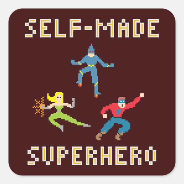 Pixel Art Superhero - Sticker (Devant)