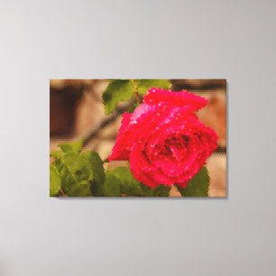PIXEL ART sur impression sur toile étirée