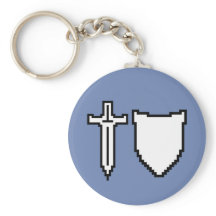 Pixel Art Sword and Shield Schlüsselanhänger